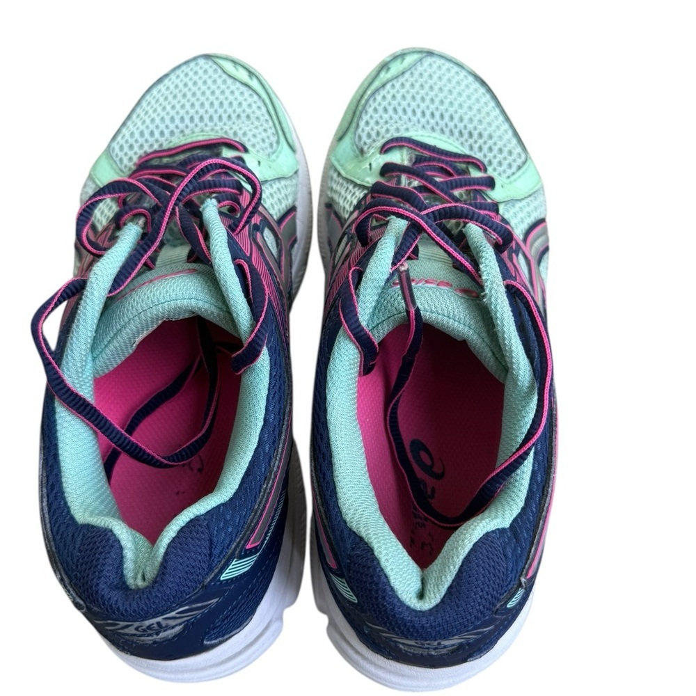 Donated to Philippines—-ASICS Green and Pink Athletic Shoes with Mesh Upper - Picture 15 of 16